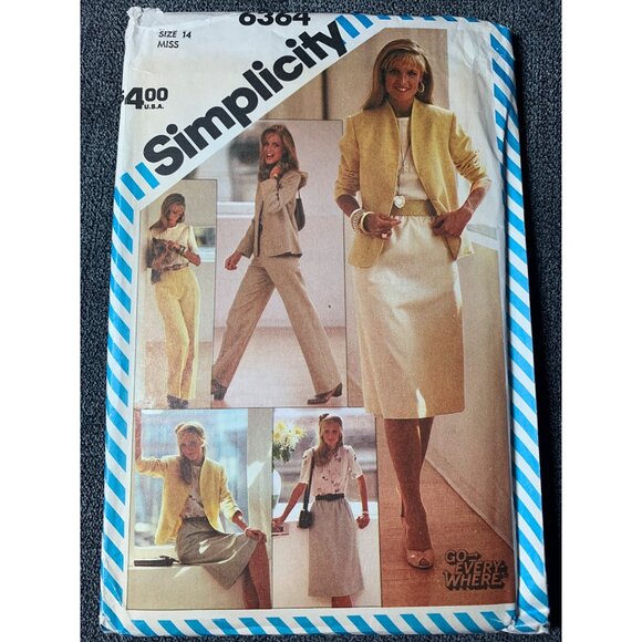 Simplicity Misses Skirt Pants Shirt Coat Sewing Pattern sz 14 6364 - uncut - Picture 9 of 11